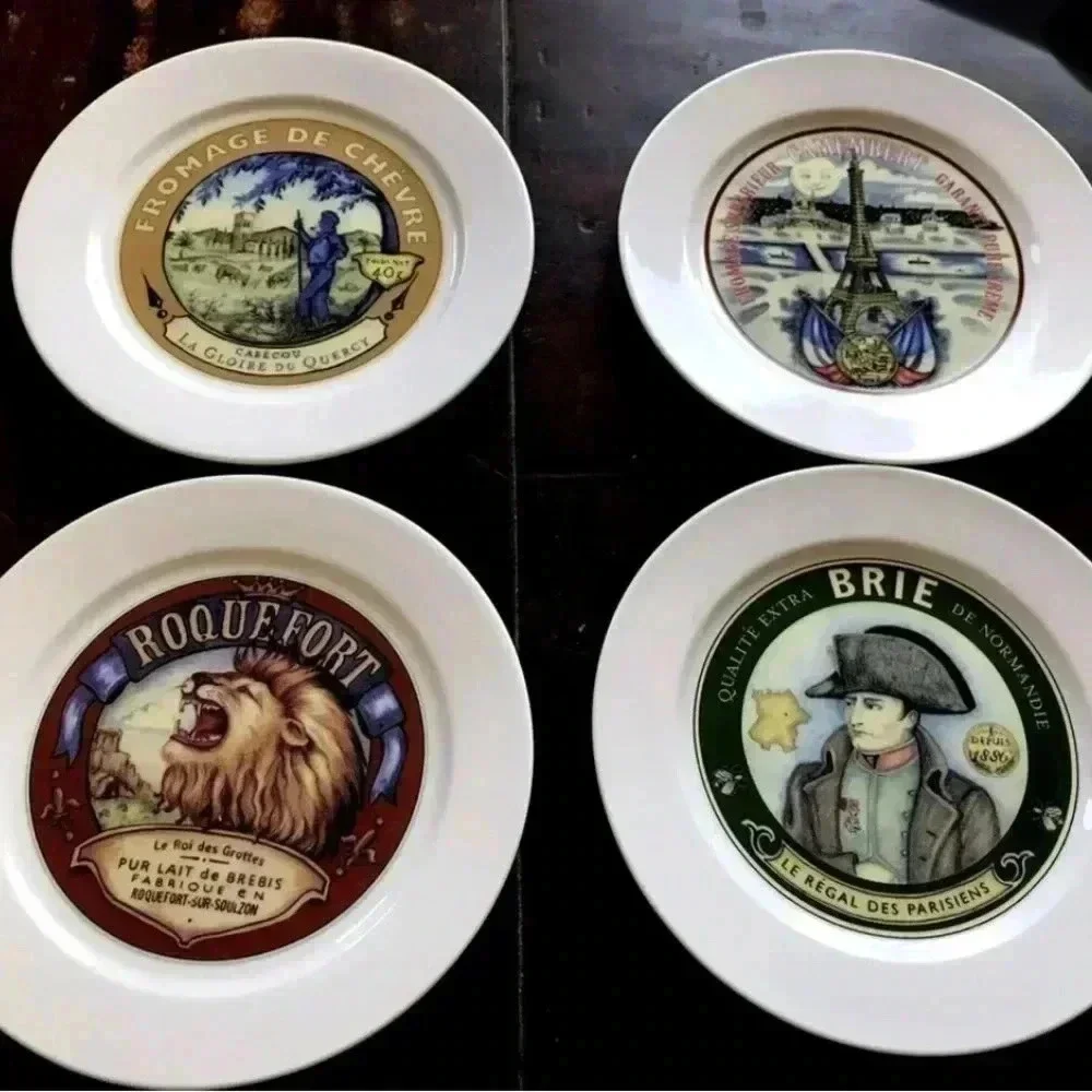 Restoration Hardware 2002 Set of 4 Cheese Salad Luncheon Dessert Plates